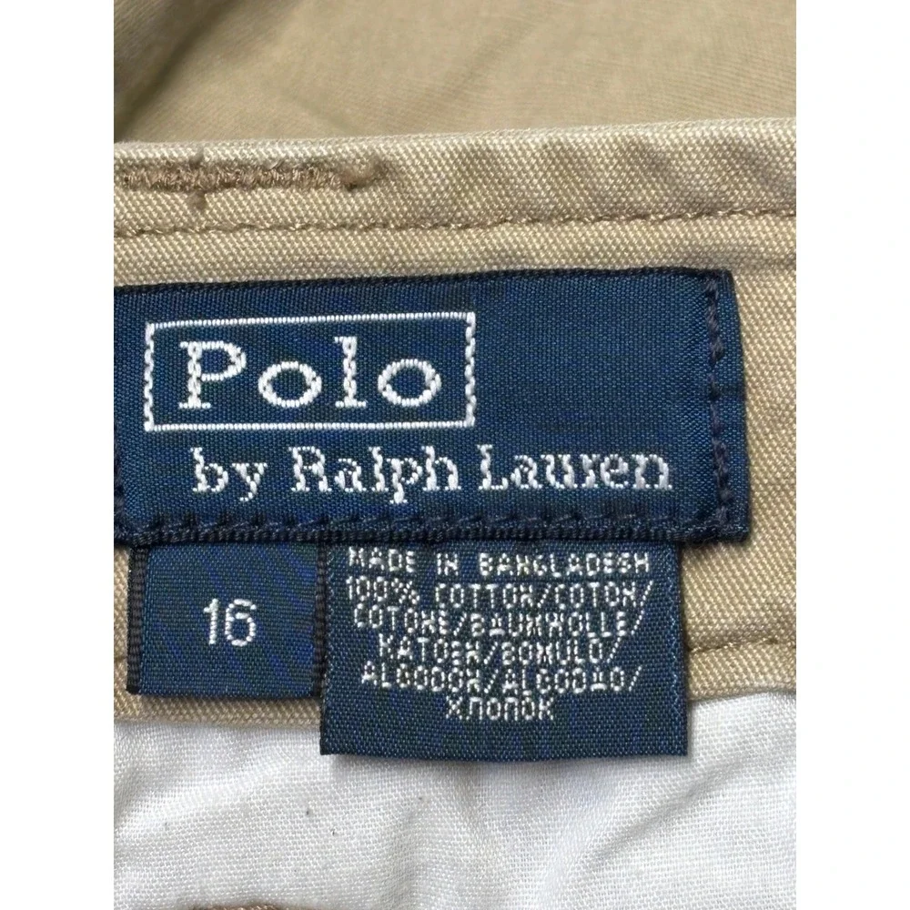 VTG Y2K Polo Ralph‎ Lauren Mens Cargo Pants Khaki Tan Size 16 W28XL28